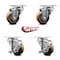 Service Caster 3.5 Inch High Temp Glass Filled Nylon Swivel Top Plate Caster Set with 2 Brakes SCC-20S3514-GFNSHT-TP3-2-TLB-2 - alternate 2